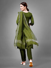 Women Kurta Pant Dupatta Set-MEHENDI1113
